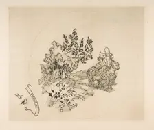 Decoration for a Plate: A Stream, 1870. Creator: Felix Bracquemond