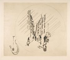 Decoration for a Plate: Rain, 1870. Creator: Felix Bracquemond