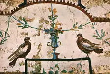 Decoration in the Catacombs of Praetextatus on the Via Appia, Rome, Italy, (1928). Creator: Unknown