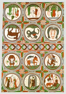 Decoration in Stora Råda Old Church, Västra Götaland, Sweden, (1928). Creator: Unknown
