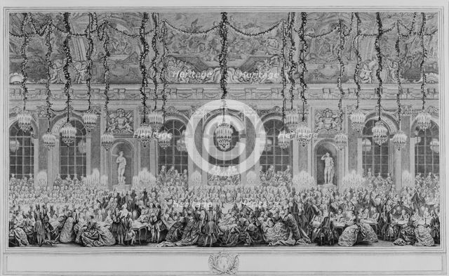 Decoration of the Hall of Mirrors in Versailles, on the occasion of the second marriage of the Dauph