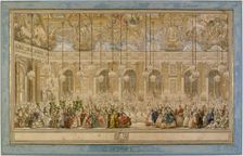 Decoration of the Hall of Mirrors in Versailles, on the occasion of the marriage of the Dauphin, on