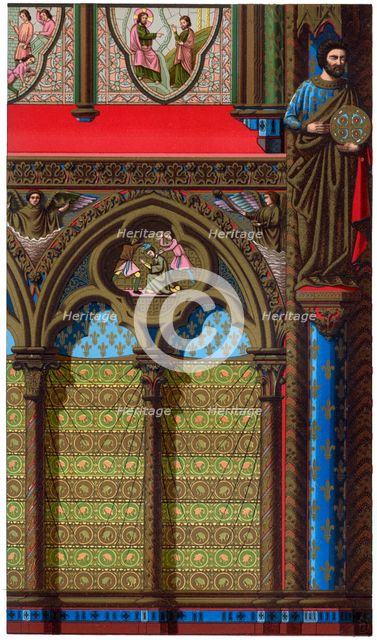 Decoration of the Sainte Chapelle, Paris, 13th century, (1870). Artist: Franz Kellerhoven