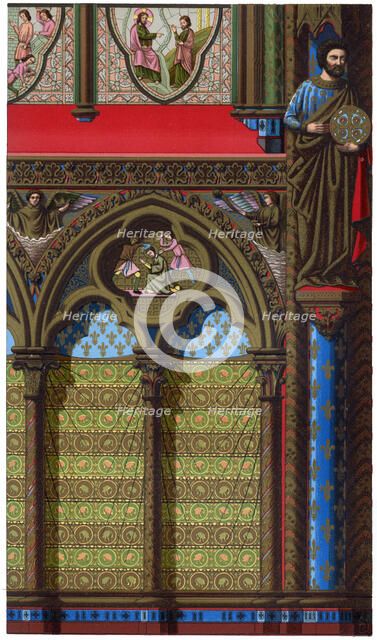 Decoration of the Sainte Chapelle, Paris, 13th century, (1870). Artist: Franz Kellerhoven
