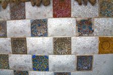 Decoration on the banister of a terrace in Park Guell, Barcelona, Spain, 2007. Creator: Samuel Magal