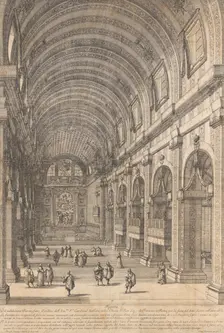 Decoration ordered by Cardinal de Retz in the Church of San Luigi, Rome, for the Saint's F..., 1665. Creator: Dominique Barriere