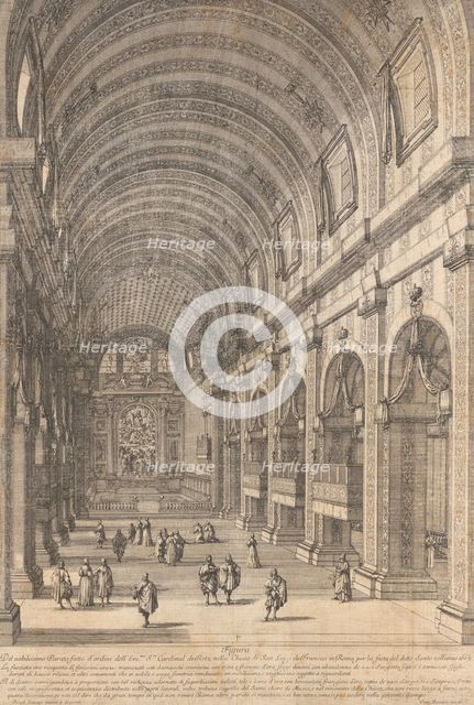 Decoration ordered by Cardinal de Retz in the Church of San Luigi, Rome, for the Saint's F..., 1665. Creator: Dominique Barriere.