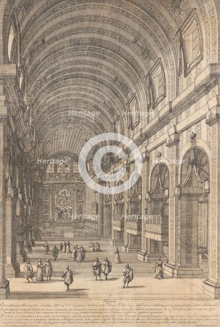 Decoration ordered by Cardinal de Retz in the Church of San Luigi, Rome, for the Saint's F..., 1665. Creator: Dominique Barriere.