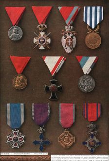 Decorations de Guerre; Serbie - Montenegro - Roumanie 1917. Creator: Unknown