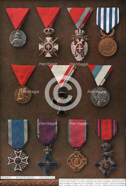 'Decorations de Guerre; Serbie - Montenegro - Roumanie', 1917. Creator: Unknown.