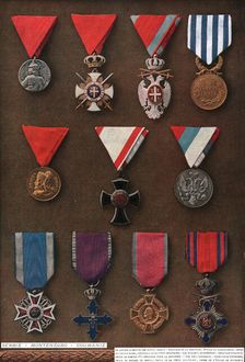 Decorations de Guerre; Serbie - Montenegro - Roumanie 1917. Creator: Unknown