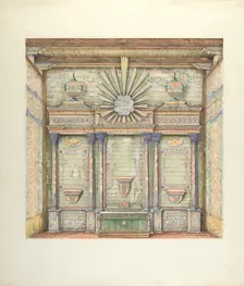Decorations on Reredos and Sanctuary Walls, 1940. Creator: William Kieckhofel