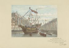 Decorations on the Herengracht for the April festivities, 1887, 1887. Creator: Johan Adolph Rust