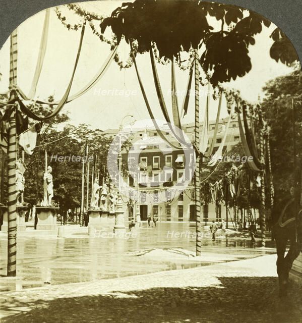 Decorations, Plaza de Oriente, Madrid, Spain.Artist: Excelsior Stereoscopic Tours