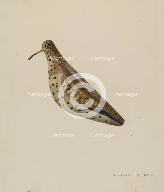 Decoy, c. 1939. Creator: Oscar Bluhme.