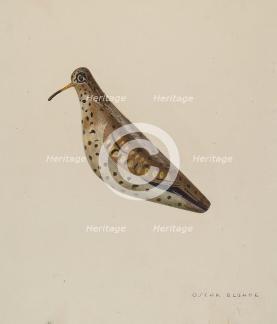 Decoy, c. 1939. Creator: Oscar Bluhme.