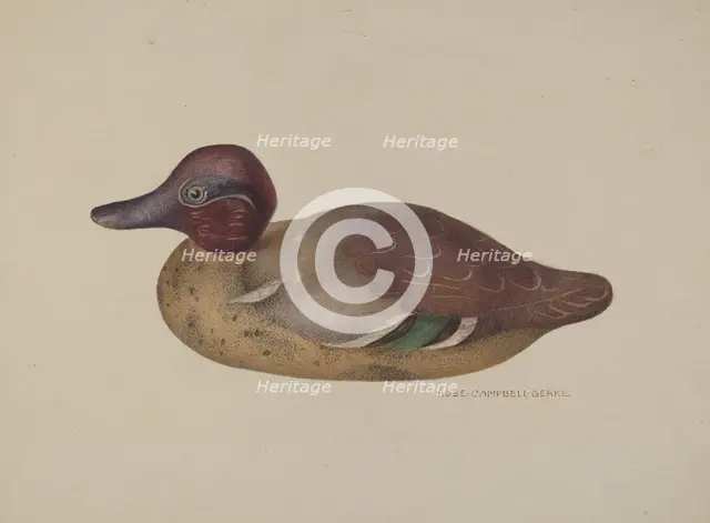Decoy Duck, c. 1938. Creator: Rose Campbell-Gerke.