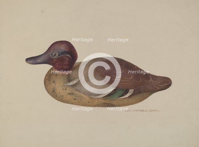 Decoy Duck, c. 1938. Creator: Rose Campbell-Gerke.