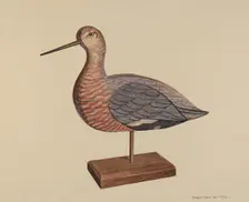 Decoy (Hudsonian Godwit), c. 1939. Creator: Samuel W. Ford