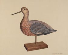 Decoy (Hudsonian Godwit), c. 1939. Creator: Samuel W. Ford
