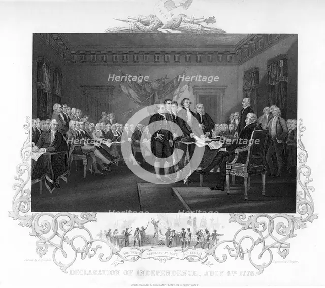 'Declaration of Independence', 1776 (c1817-c1819).Artist: J Rogers