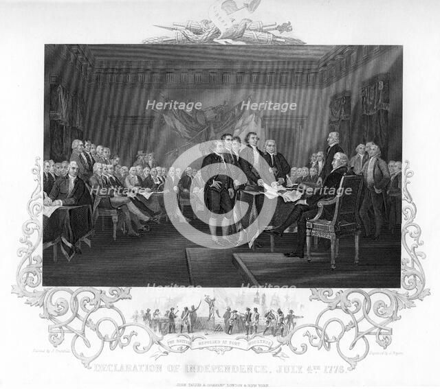 'Declaration of Independence', 1776 (c1817-c1819).Artist: J Rogers