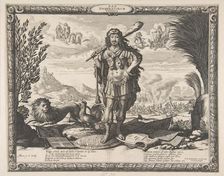 Declaration of War on Spain by Louis XIII: The King as Hercules, ca. 1635. Creator: Abraham Bosse