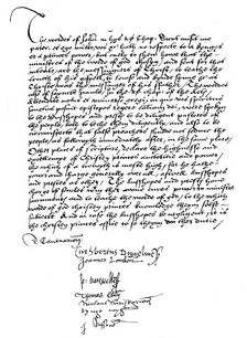 Declaration of the bishops in favour of King Henry VIII's powers, 16th century, (1840)