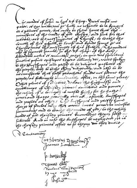 Declaration of the bishops in favour of King Henry VIII's powers, 16th century, (1840). Artist: Unknown