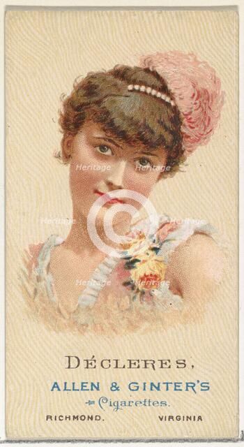 Décleres, from World's Beauties, Series 2 (N27) for Allen & Ginter Cigarettes, 1888., 1888. Creator: Allen & Ginter.