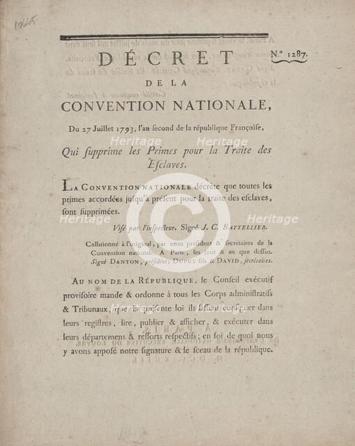 Décret de la Convention nationale, du 27 juillet 1793: l'an second de la République Françoise..., 17 Creator: Unknown.