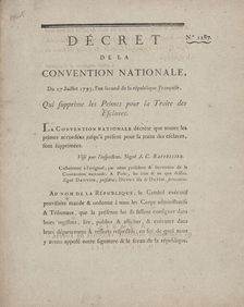 Décret de la Convention nationale, du 27 juillet 1793: l'an second de la République Françoise..., 17 Creator: Unknown