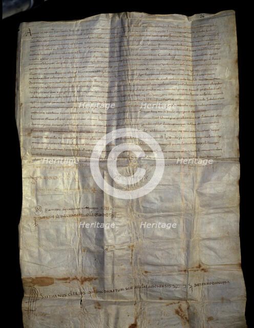 Decree of the Synod of Agde, parchment document, dated 907.