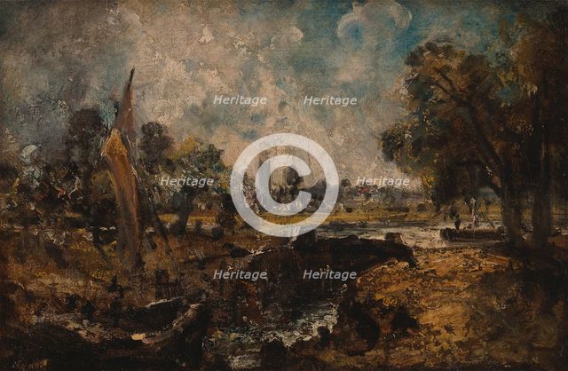 Dedham Lock, 1819 to 1820. Creator: John Constable.