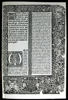 Dedicatory page of this edition of Tirant Lo Blanc by Joanot Martorell, Valencia: Nicolau Spin…