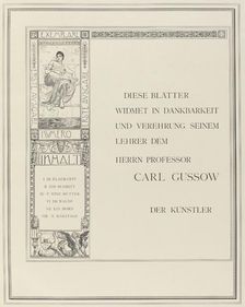 Dedication, 1883. Creator: Max Klinger