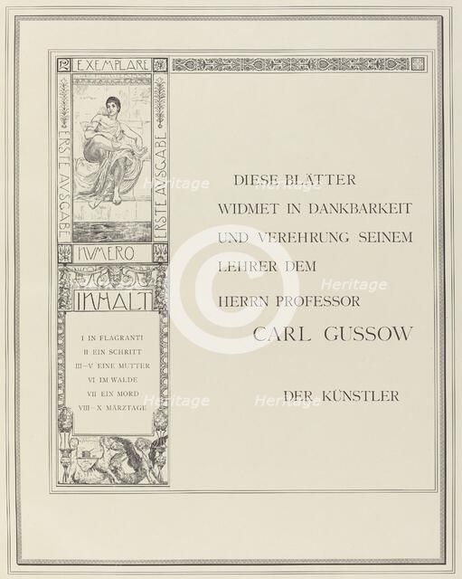 Dedication, 1883. Creator: Max Klinger.