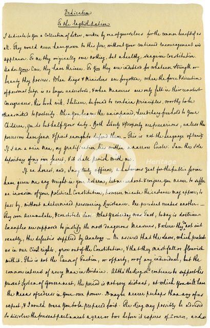 Dedication to the English Nation, 1772.Artist: Junius