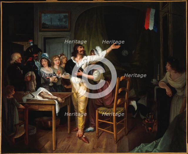 Dedication to the Fatherland of a man whose arm has just been amputated, c1793. Creator: Jean-Baptiste Bizard.