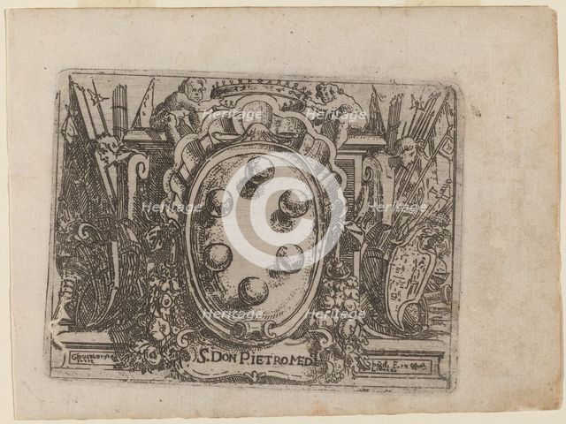 Dedication to Don Pietro Medici from "Bizzarie di varie Figure", 1624. Creator: Giovanni Battista Bracelli.