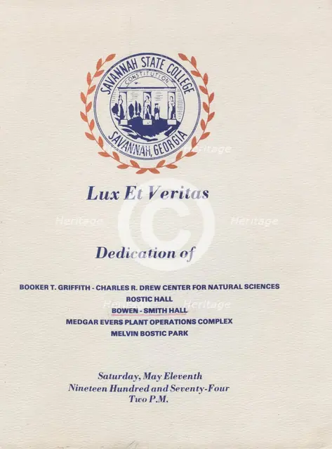 Dedication of new buildings at the Savannah State College, Georgia, 1974.  Creator: Unknown.
