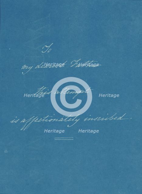 [Dedication Page 1], ca. 1853. Creator: Anna Atkins.