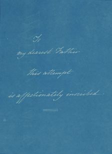 [Dedication Page 1], ca. 1853. Creator: Anna Atkins