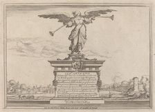 Dedication Page with Statue of Fama, 1638. Creator: Ercole Bazicaluva