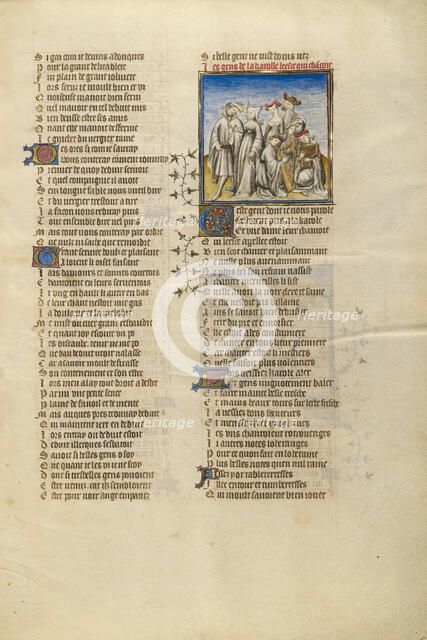 Deduit Dancing with his Companion and the Female Personification of Happiness, about 1405. Creator: Unknown.