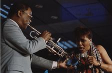 Dee Dee Bridgewater and Clark Terry, Jazz Inn Party, Nordwijk, Netherlands, 1989. Creator: Brian Foskett