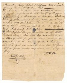 Deed of transfer of enslaved persons from the estate of Richard Rouzee, April 3, 1809. Creator: Unknown
