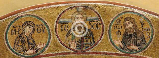 Deesis: Christ, the Virgin Mary and John the Baptist. Artist: Byzantine Master  