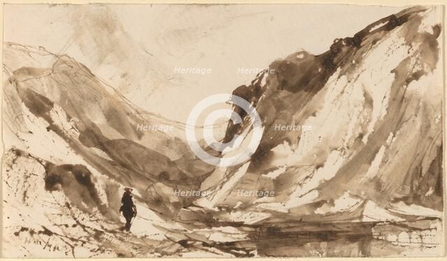 Deep Valley in Mountainous Landscape. Creator: William Hart.