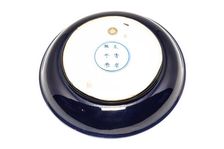 Deep aubergine dish with carved dragons chasing flaming pearl, 1662-1722